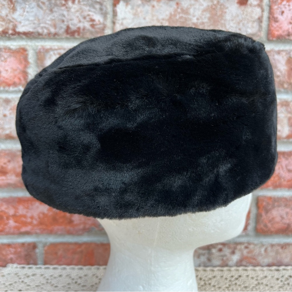 Ben Berger Luxury Collection Black Faux Fur Pull Box Style Winter Hat - Picture 3 of 8